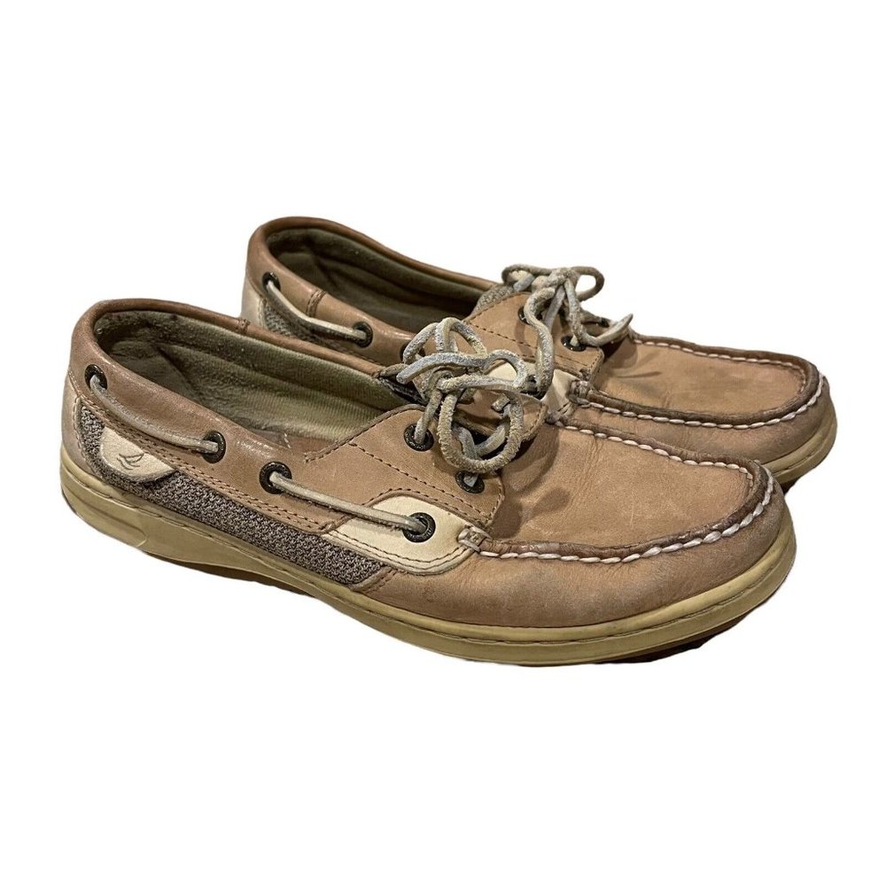Sperry Top-Sider Women’s Bluefish 2 Eye Linen/Oat Boat Shoes Size 7.5M 9276619 - Picture 2 of 12